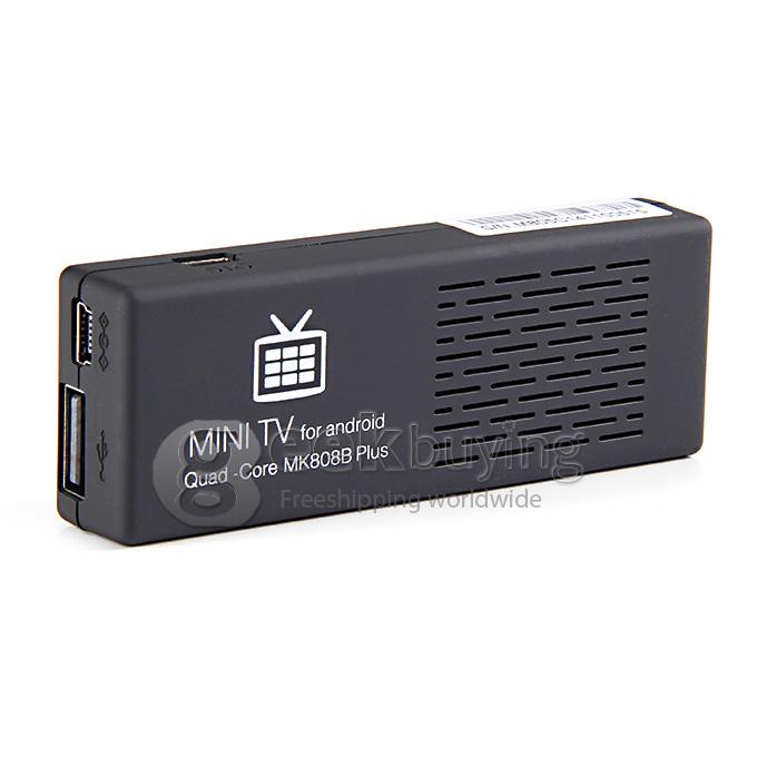 MK808B Plus 4K TV Dongle Amlogic S805 Quad Core Android 4.4 Mini PC 1G/8G WIFI H.265 HW Decoding Bluetooth DLNA Miracast - Black