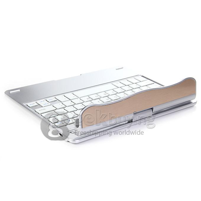 Portable Keyboard for iPad Air Bluetooth Keyboard 360 Degrees Rotating 180 Degrees Flip - Silver