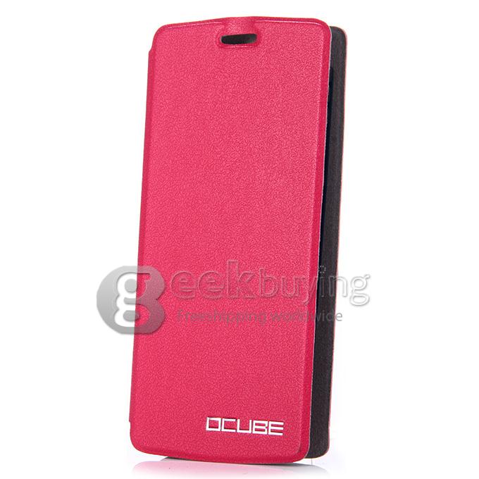 Protective Hard Cover Flip Stand Leather Case for THL T4000 - Rose