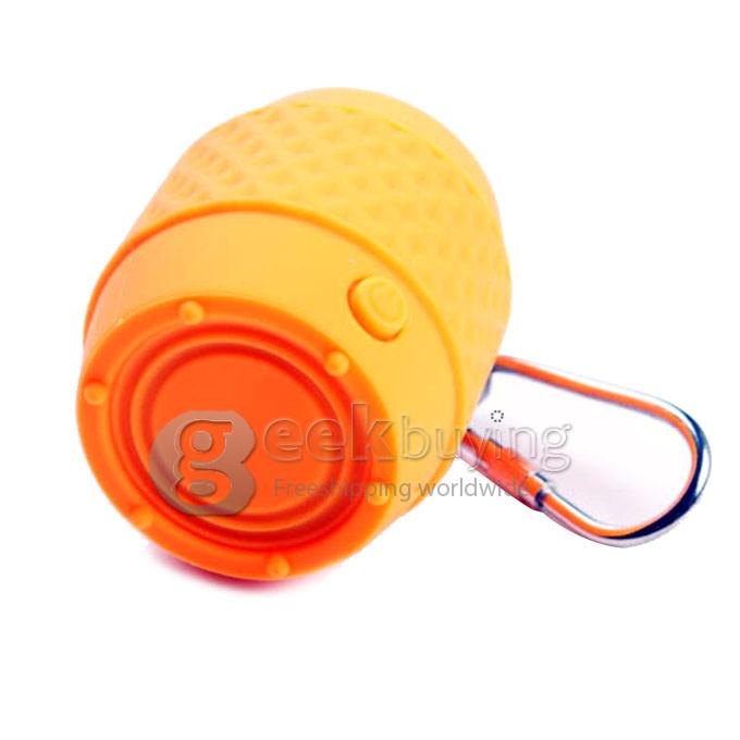 MB4 Shakeproof Waterproof Mini Bluetooth 3.0 Super Bass Speaker with Hook - Orange