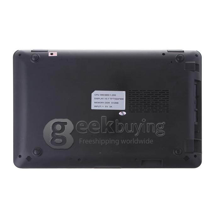 Q717 10.1 inch Touch Screen VIA 8880 A9 Android Notebook 4G ROM HDMI - Black