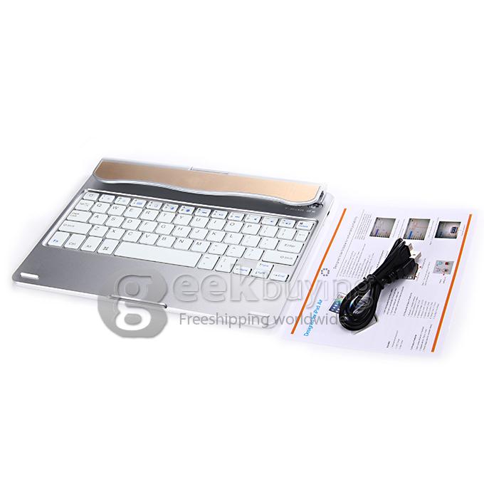 Portable Keyboard for iPad Air Bluetooth Keyboard 360 Degrees Rotating 180 Degrees Flip - Silver