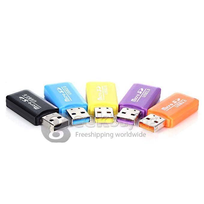 USB 2.0 Micro SD Card TF Card Reader Compatible with Windows 7 / 8 / 98 / 98SE / ME / 2000 / XP / Vista / Mac OS / Linux - Color Random