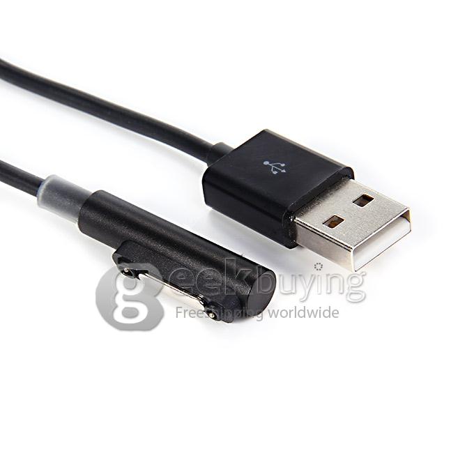 Magnetic Charging Cable Adapter USB Cable LED Smart Prompt for Sony Xperia Z3 Z2 Z1 - Black