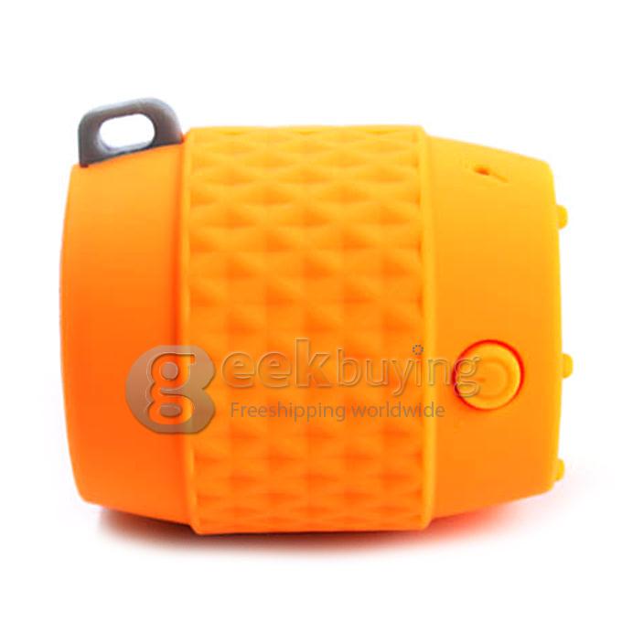 MB4 Shakeproof Waterproof Mini Bluetooth 3.0 Super Bass Speaker with Hook - Orange