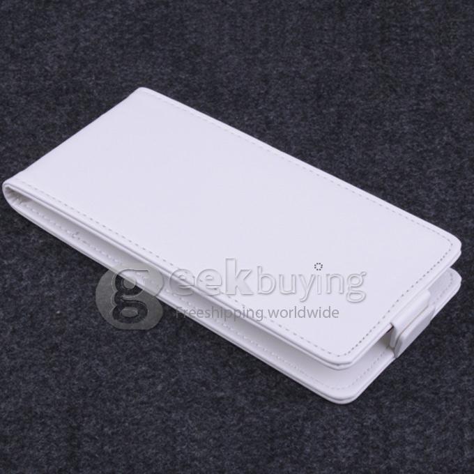 Protective Hard Cover Flip Stand Leather Case for Cubot S200 - White