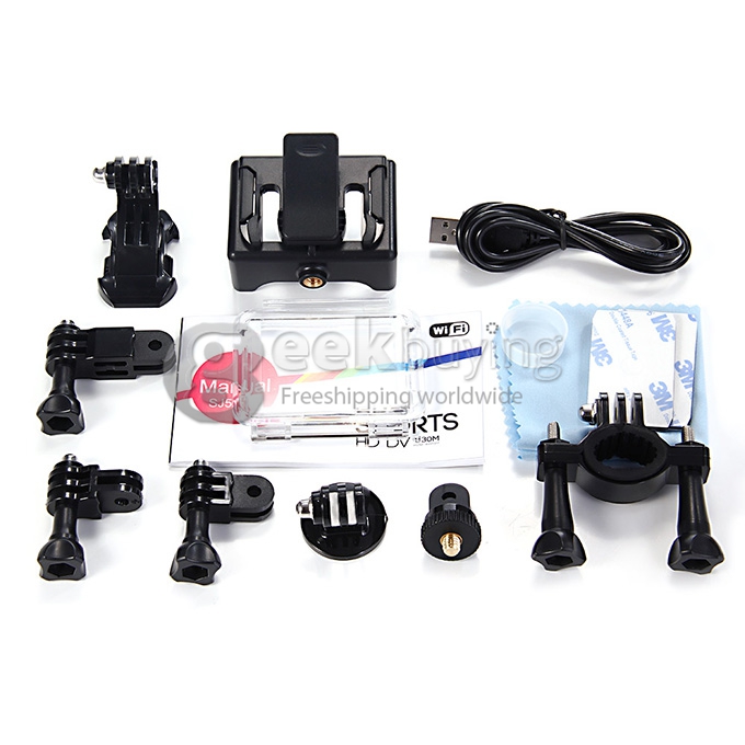 [France Stock]SJCAM SJ5000 Plus Ambarella A7LS75 16MP 1080P 60FPS WiFi Action Camera 1.5 Inch 170 Degrees Wide Angle Lens Waterproof Diving HD Camcorder Car DVR - Black
