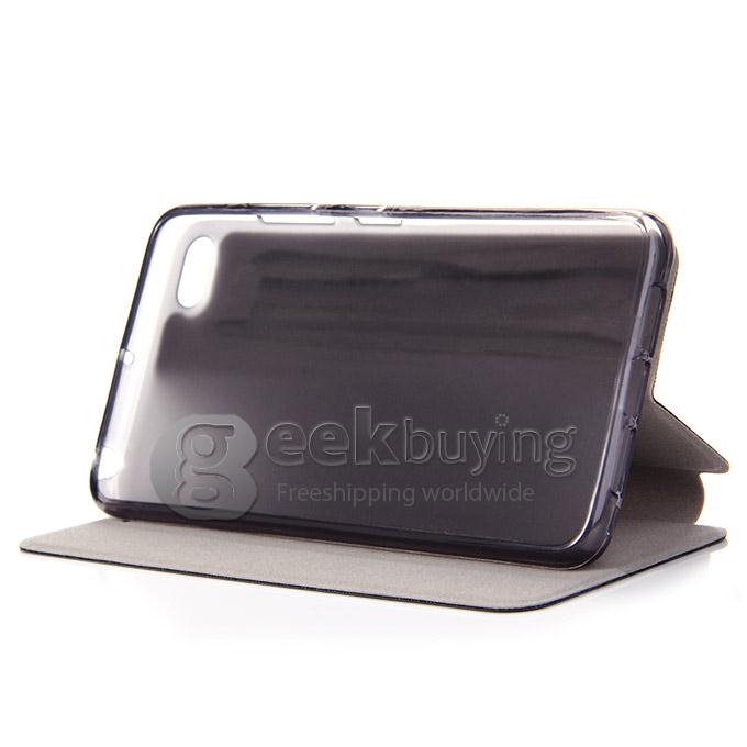 [HK Stock]Protective Cover Flip Stand Leather Case for Lenovo S90 High Quality - Black