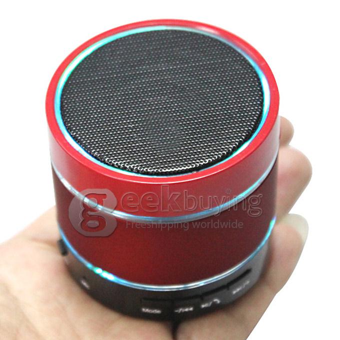 S09 Mini Portable Wireless Bluetooth Hi Fi Speaker Music Player TF Card Slot Hand Freewith LED Light - Red