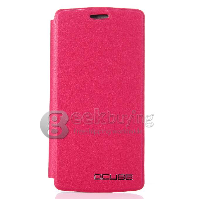 Protective Hard Cover Flip Stand Leather Case for THL T4000 - Rose