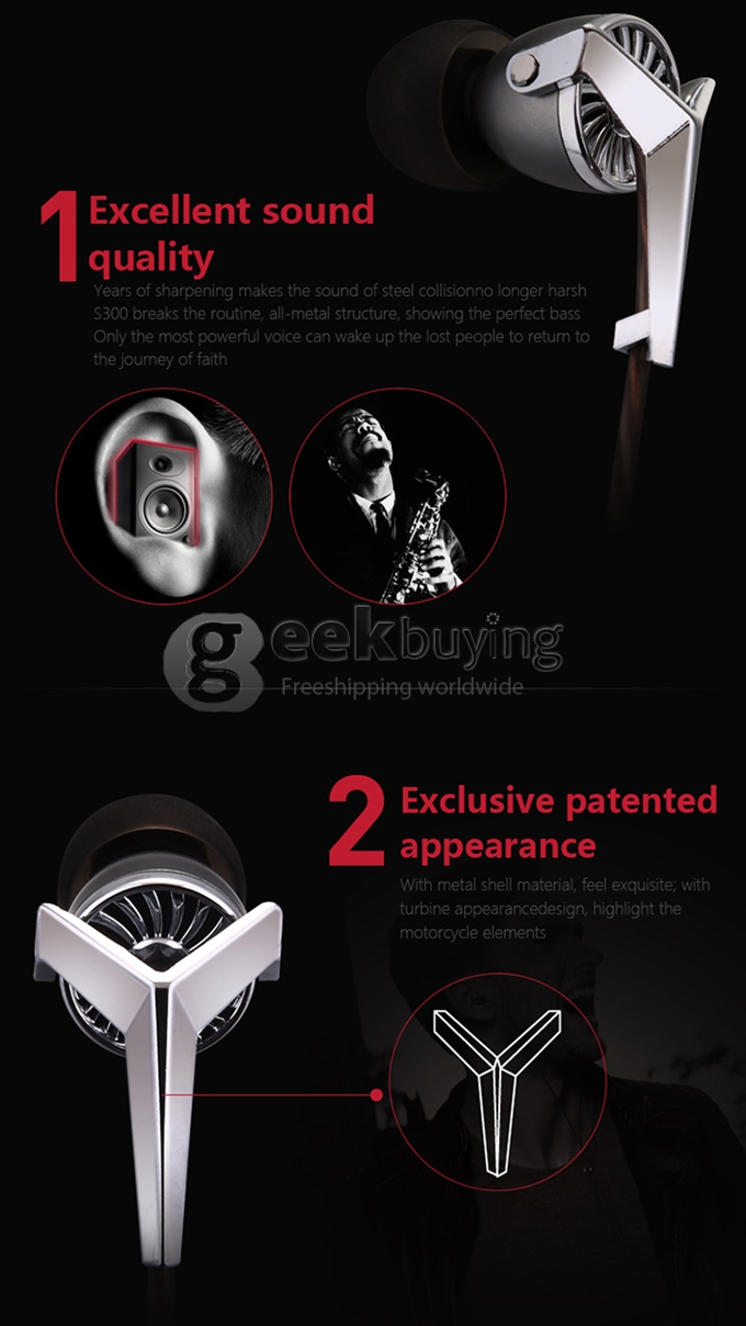 Syllable S300 Portable 3.5mm Music In-Ear Earphone Headphone with Microphone/ Cable Control for Android Apple