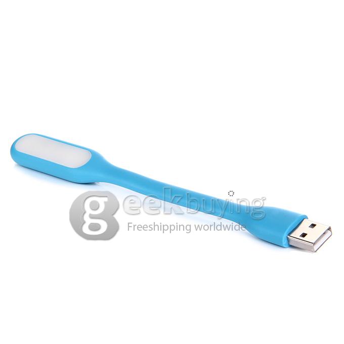 Portable Bendable Mini Silicon 1.2W USB LED Light Lamp 17cm - Blue