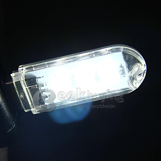 5CM High Quality Mini Portable USB Pure White 3 LED Strip Night Light Pocket Lamp