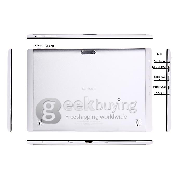 Onda V102w Intel Z3735F Quad Core 10.1 Inch Tablet PC Windows 8.1 FHD IPS 2GB/32GB 1920*1200 Bluetooth 4.0 - Silver