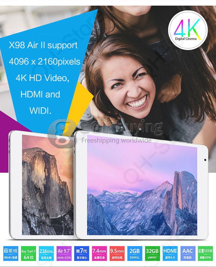 [Spain Stock] Teclast X98 Air II Dual OS Intel Bay Trail-T Z3736F Quad Core 2.16 GHz 9.7 Inch Tablet PC Android 4.4 & Windows 8.1 2048*1536 IPS 2GB/32GB