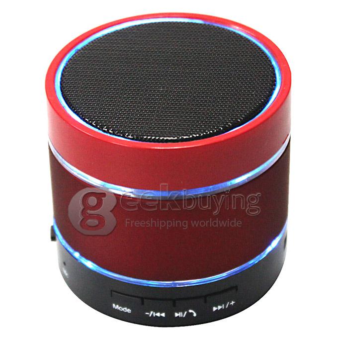 S09 Mini Portable Wireless Bluetooth Hi Fi Speaker Music Player TF Card Slot Hand Freewith LED Light - Red