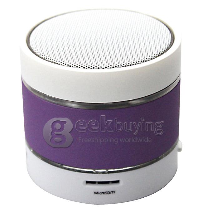 S09 Mini Portable Wireless Bluetooth Hi Fi Speaker Music Player TF Card Slot Hand Free with LED Light - Purple