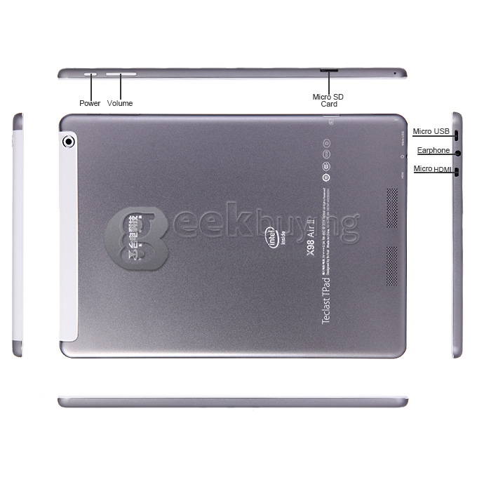Teclast X98 Air II Dual OS Intel Bay Trail-T Z3736F Quad Core 2.16 GHz 9.7 Inch Tablet PC Android 4.4 & Windows 8.1 2048*1536 IPS 2GB/32GB