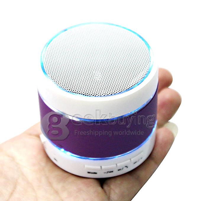 S09 Mini Portable Wireless Bluetooth Hi Fi Speaker Music Player TF Card Slot Hand Free with LED Light - Purple