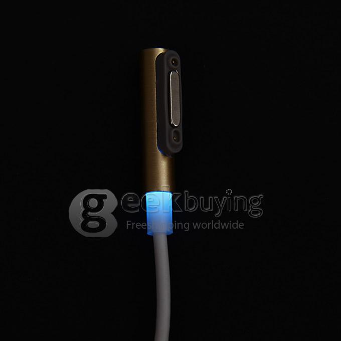 Magnetic Charging Cable Adapter USB Cable LED Smart Prompt for Sony Xperia Z3 Z2 Z1 - Golden