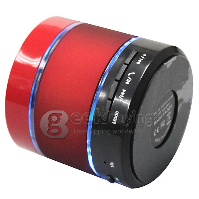 S09 Mini Portable Wireless Bluetooth Hi Fi Speaker Music Player TF Card Slot Hand Freewith LED Light - Red