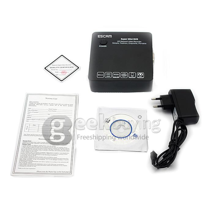 ESCAM H.264 Onvif 8CH 720P/960P/1080P Mini Portable Network Video Recorder NVR (Support Onvif, 3G, Wifi)