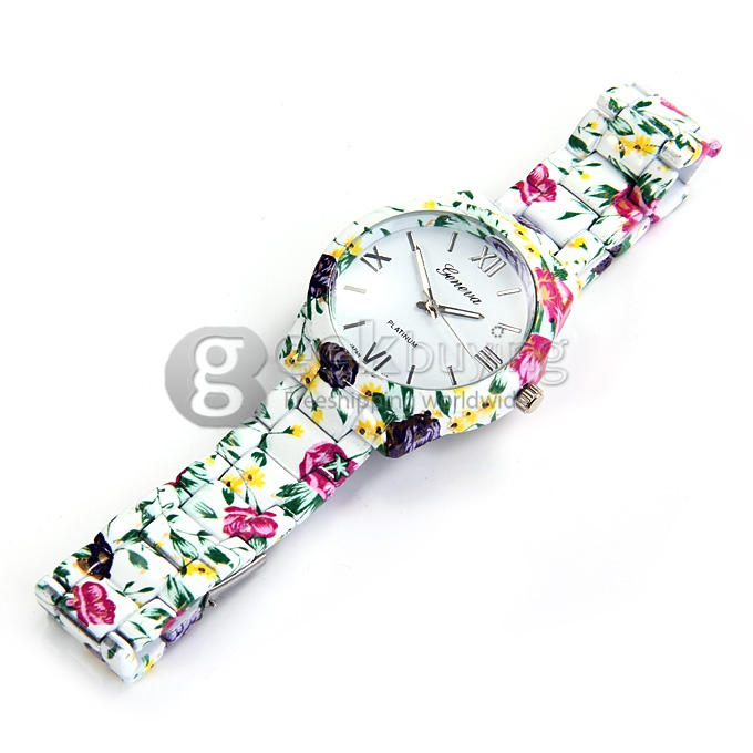GENEVA Fashion Ceramic Analog Japanese Movement Quartz Wrist Watch for Woman - White