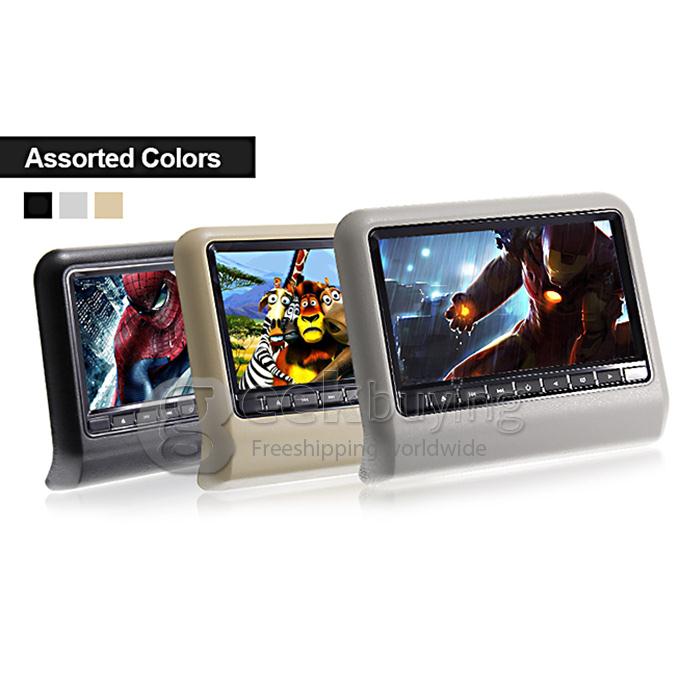 XD9901 9 Inch Digital HD LCD Bracket Car Headrest Monitor CD Games FM DVD Remote Controller Game Pad Function - Black