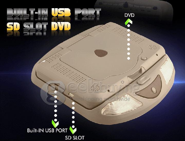 XD906 SUNPLUS 9 Inch Flip Down Roof Mount Car Overhead DVD Player