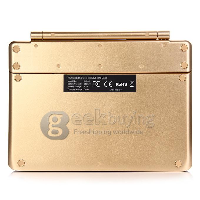 360 Degree Swivel Rotating Stand Bluetooth Keyboard Case Cover For IPad Air 2 iPad 6 - Golden