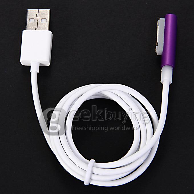 Magnetic Charging Cable Adapter USB Cable LED Smart Prompt for Sony Xperia Z3 Z2 Z1 - Purple