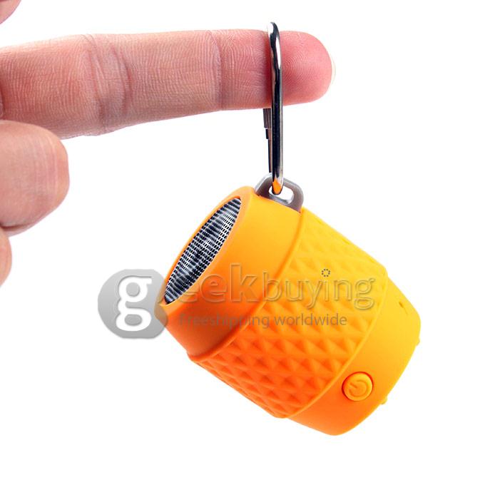 MB4 Shakeproof Waterproof Mini Bluetooth 3.0 Super Bass Speaker with Hook - Orange