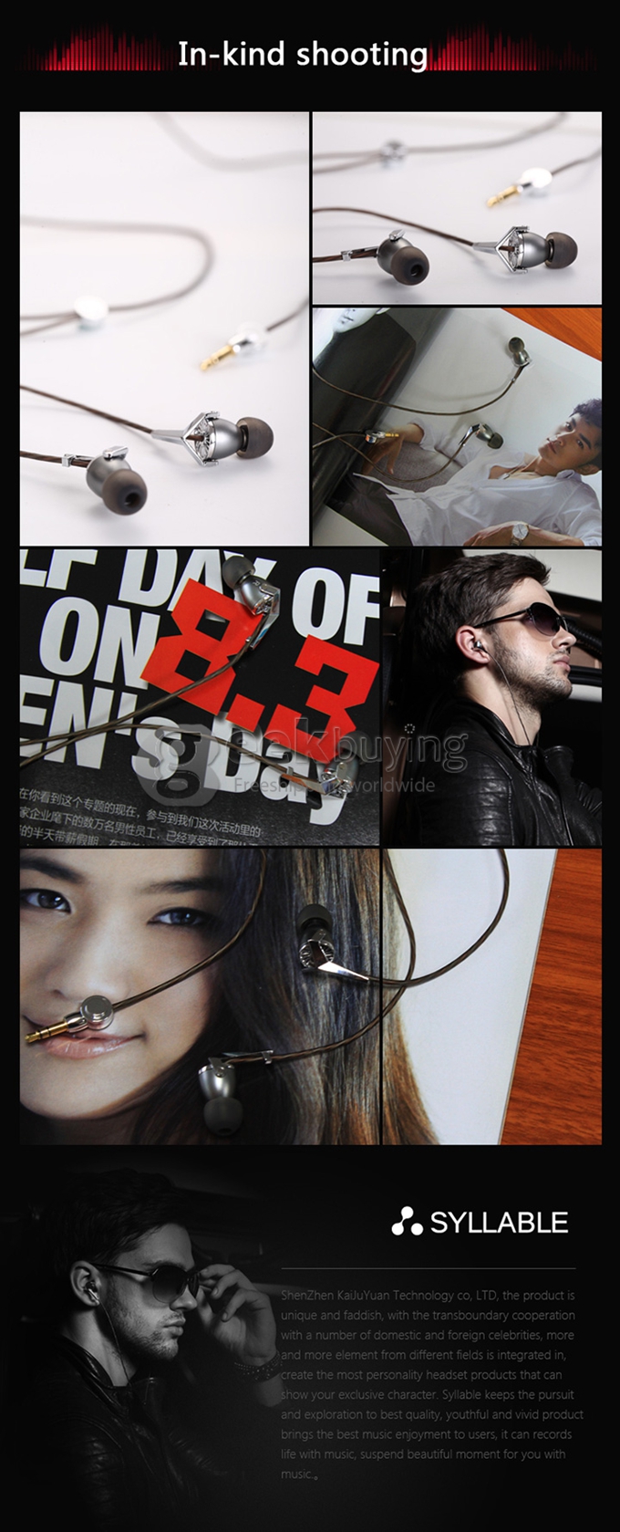 Syllable S300 Portable 3.5mm Music In-Ear Earphone Headphone with Microphone/ Cable Control for Android Apple