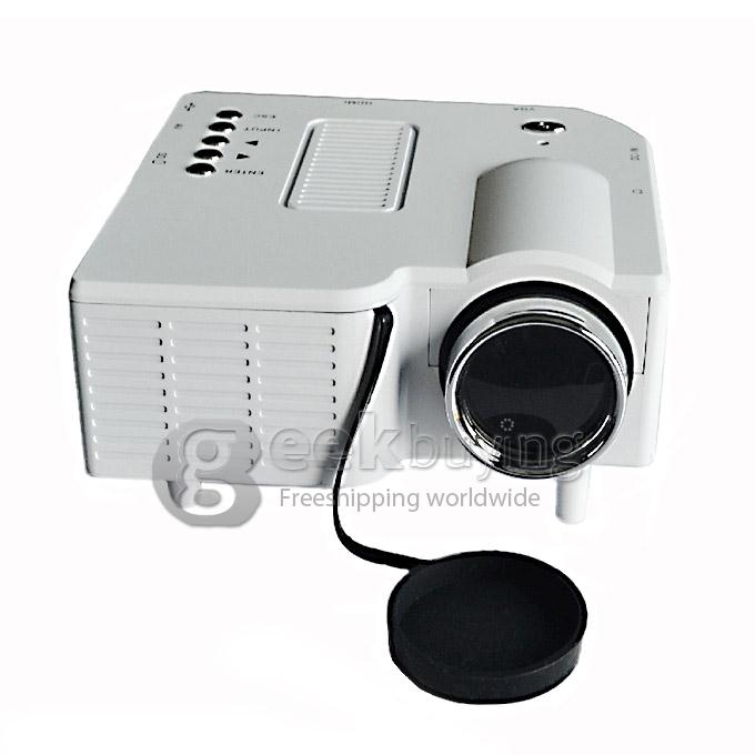 GM40 Multimedia 24W 400Lm 1080P LCD Image System LED Projector HDMI VGA SD Card Slot (US Plug) - White