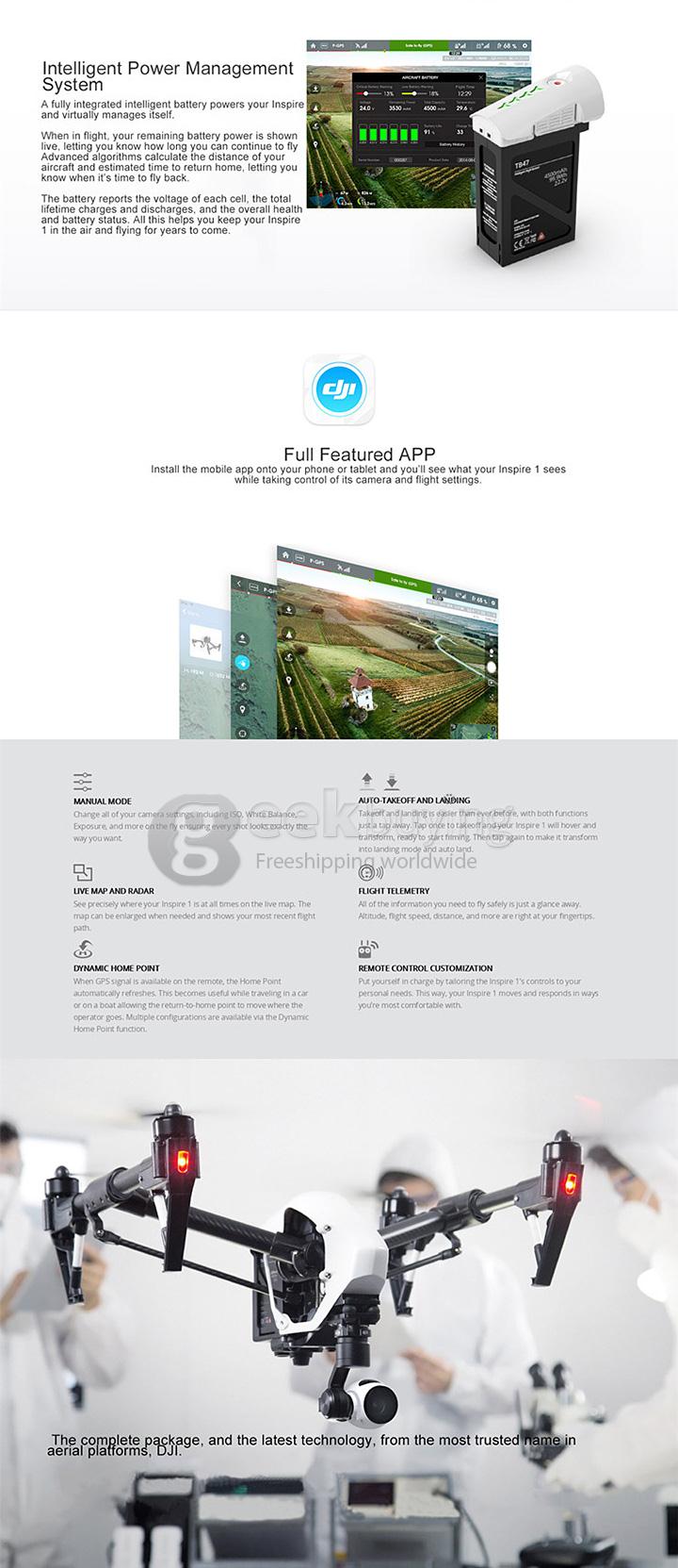 DJI Inspire 1 T600 Transforming Quadcopter 4K Camera With Travel Case RTF - Dual Controller