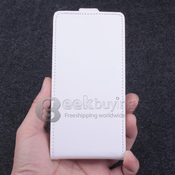 Protective Hard Cover Flip Stand Leather Case for Cubot S200 - White