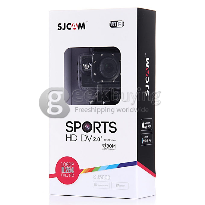 [Spain Stock] SJCAM SJ5000 WiFi Sports Camera Novatek 96655 14MP 1080P 2.0 Inch 170 Degrees Lens Waterproof Diving HD Camcorder Car DVR - Black