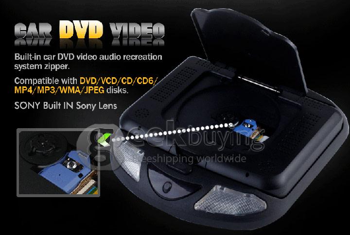 XD906 SUNPLUS 9 Inch Flip Down Roof Mount Car Overhead DVD Player FM IR 32 Bits Game - Black