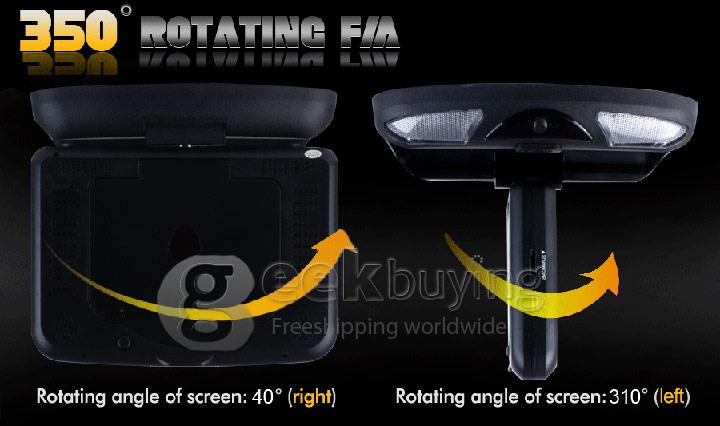 XD906 SUNPLUS 9 Inch Flip Down Roof Mount Car Overhead DVD Player FM IR 32 Bits Game - Black