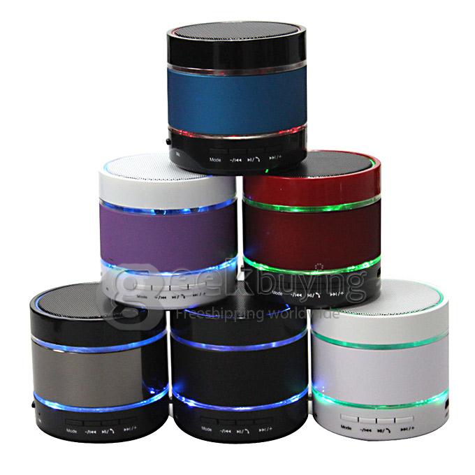 S09 Mini Portable Wireless Bluetooth Hi Fi Speaker Music Player TF Card Slot Hand Free with LED Light - Purple