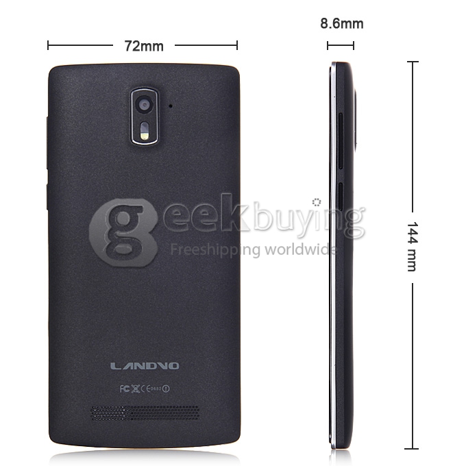 LANDVO L200S 5.0Inch IPS HD MTK6582 Quad Core 1.3GHz Smartphone Android 4.4 1GB RAM 8GB ROM 8MP 2MP Dual SIM 4G - Black