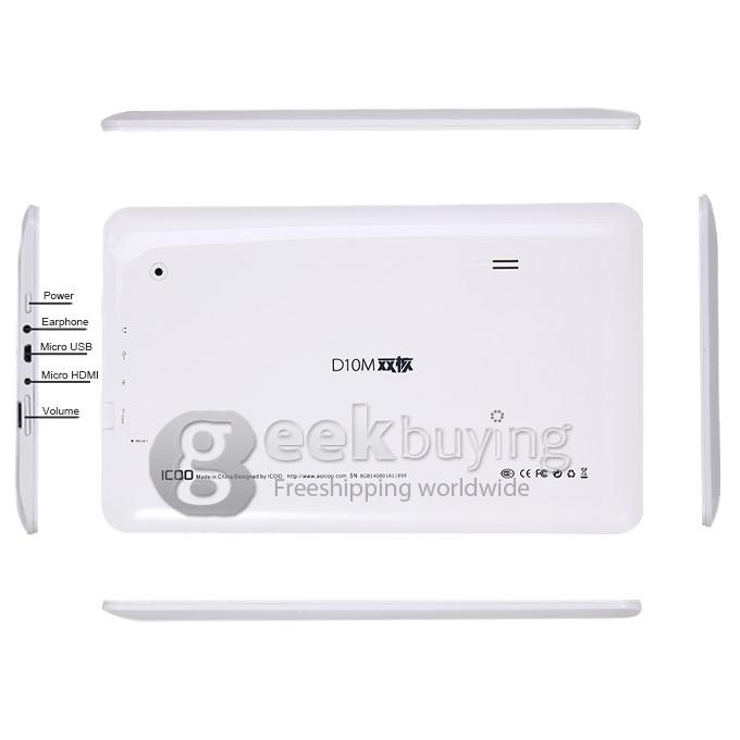 ICOO D10M Android 4.2 Tablet PC RK3026 10.1 Inch 8GB ROM Capacitive Screen Dual Cameras - White