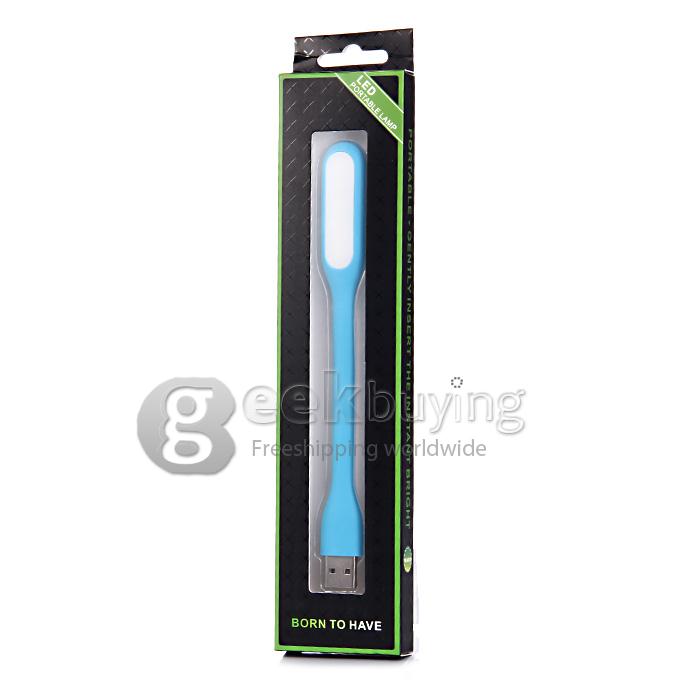 Portable Bendable Mini Silicon 1.2W USB LED Light Lamp 17cm - Blue