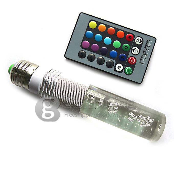 E27 3W RGB 16 Color Changing LED Crystal Light Bulb Lamp AC85-265V + IR Remote