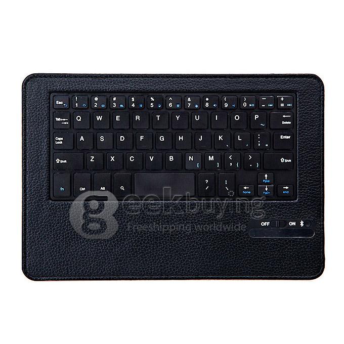 Removable Wireless Bluetooth QWERTY Keyboard Leather Stand Case Cover for Google Nexus 9 - Black
