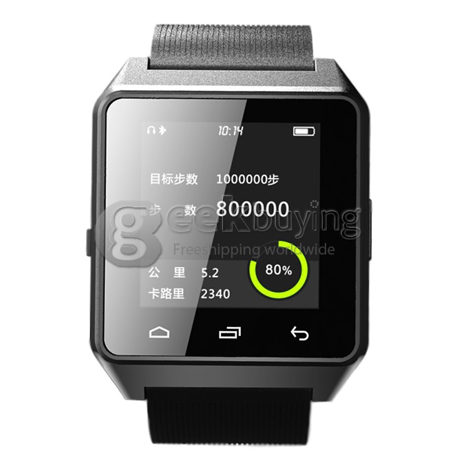 RWATCH M28 Anti Lost Smart Bluetooth Watch 1.4 Inch Touch Screen with Mic for Android Devices - Black