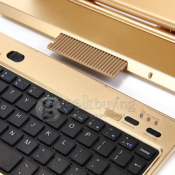 360 Degree Swivel Rotating Stand Bluetooth Keyboard Case Cover For IPad Air 2 iPad 6 - Golden