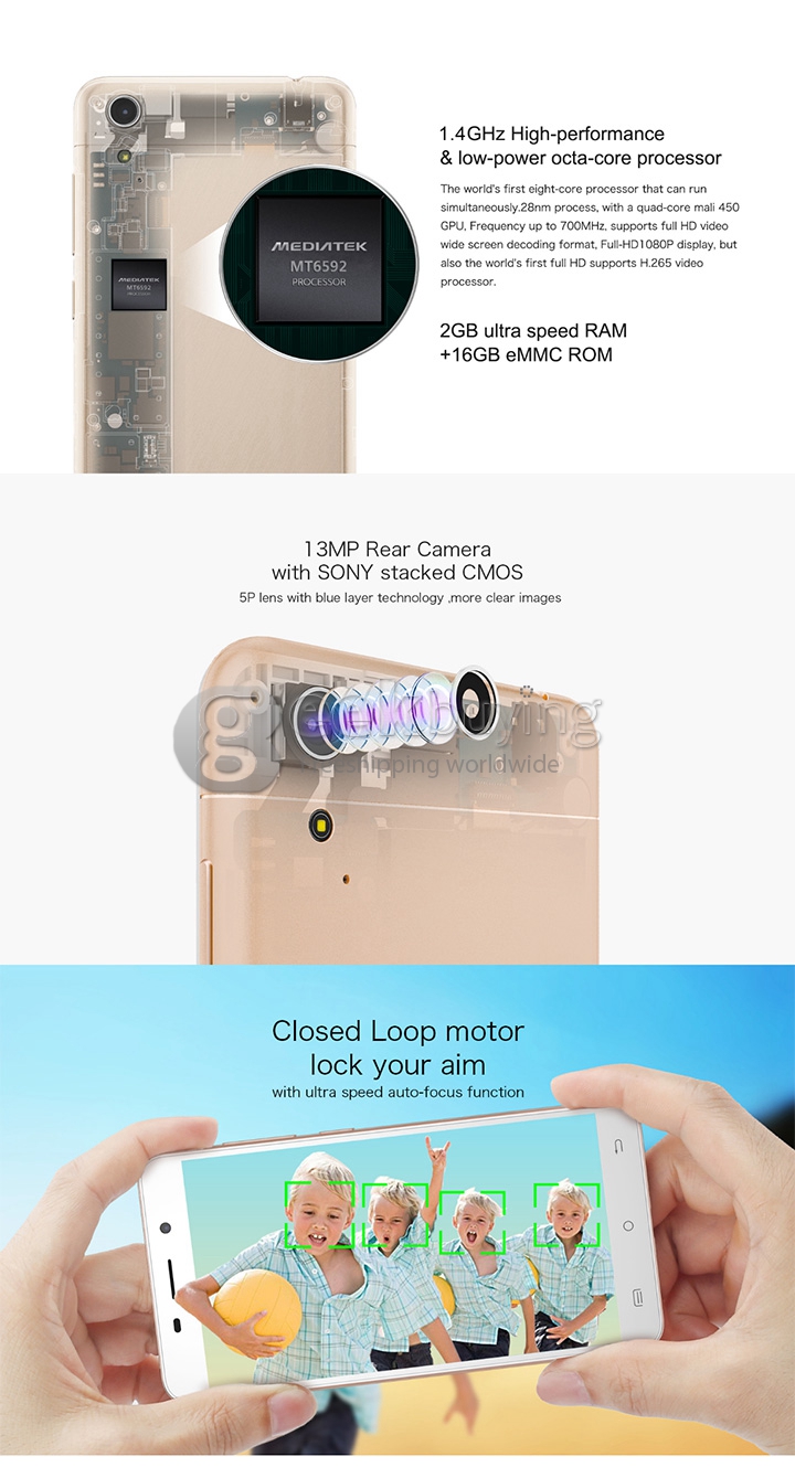 [HK Stock]CUBOT X9 MTK6592M Octa Core 1.4GHz Smartphone Android 4.4 2GB 16GB 5.0 Inch IPS HD Screen Dual Cameras Dual SIM - Black