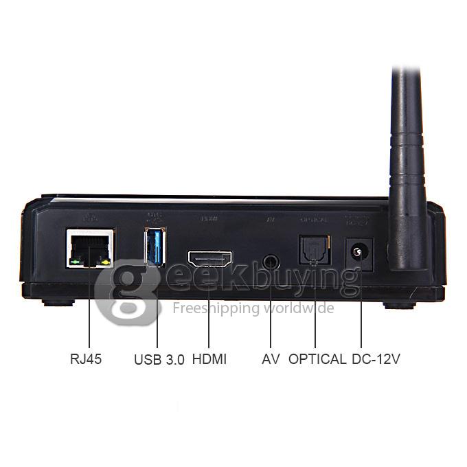 RKM MK80 Plus Allwinner A80 Octa Core 4K Media Player 4G RAM 32G ROM 802.11AC 2.4G/5G WIFI Bluetooth SATA DLNA USB 3.0 - Black