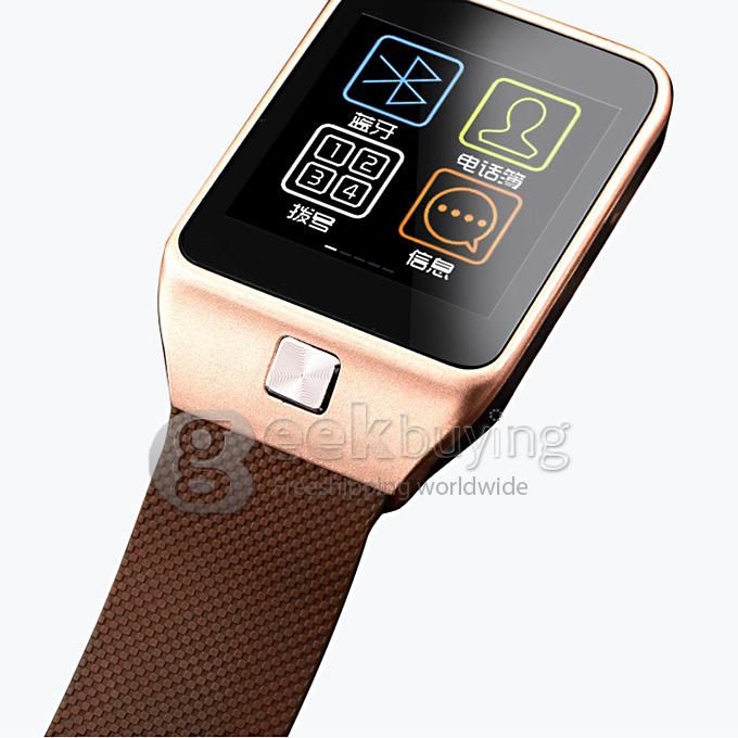RWATCH R5 Bluetooth 4.0 Smart Wrist Watch Hands-Free Call Pedometer Gyro Gravity Sensor for Android iOS - Gold